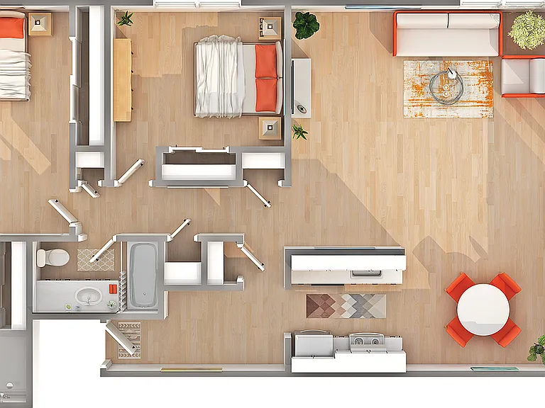 B4 | 2-Bedroom Floorplan B4 | 2-Bedroom Floorplan