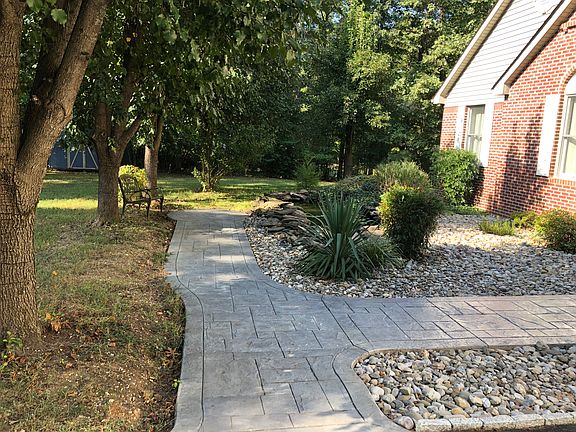 Walkway leading to pond