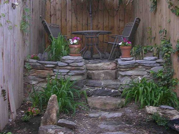 Beautiful terraced backyard patio