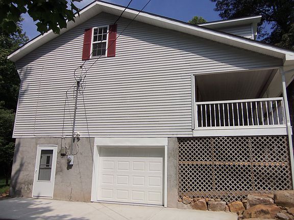 Garage from lower driveway