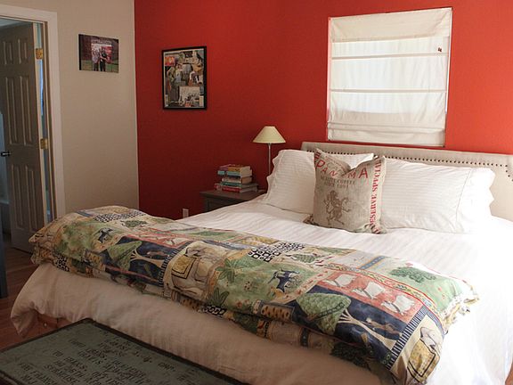 Main bedroom is off the kitchen.
