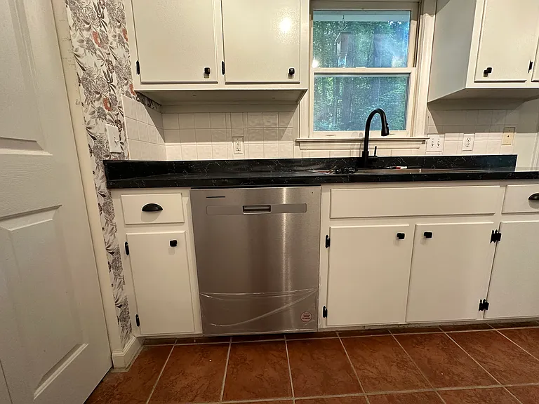 new dishwasher, cabinets freshly painted