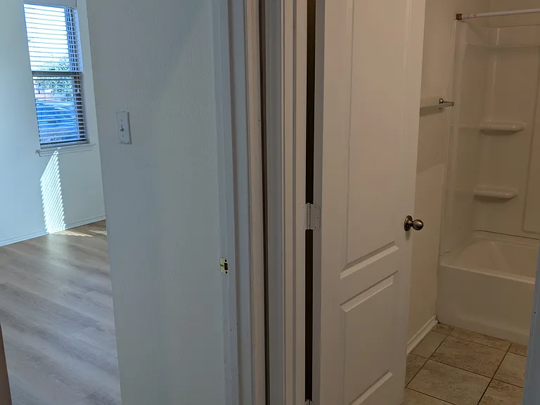 Downstairs - looking into guest bedroom and bathroom