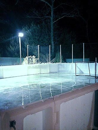 Ice rink with lights