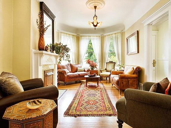 Living room with fireplace