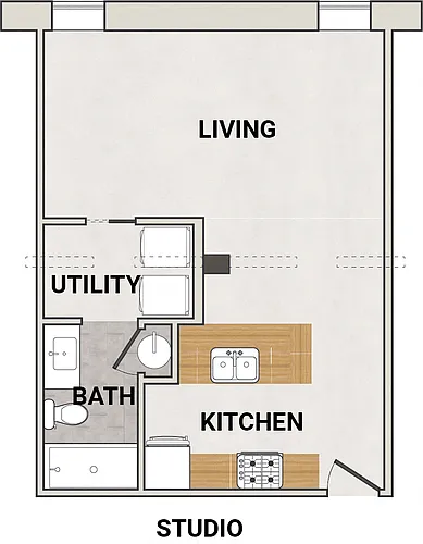 Floor plan Studio - 1 Bathroom