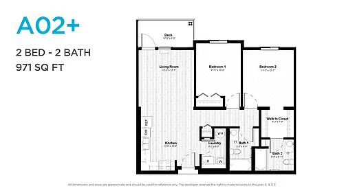 Floor plan Two Bedroom Two Bath
