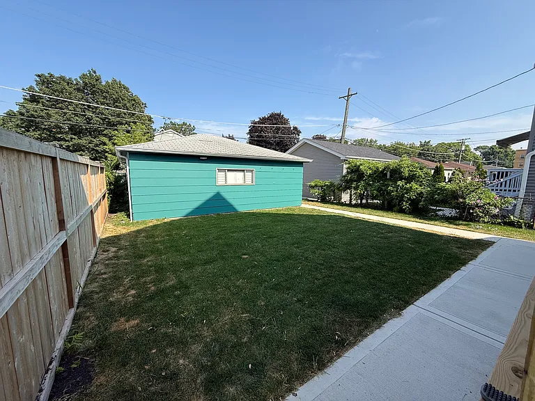 Backyard and garage