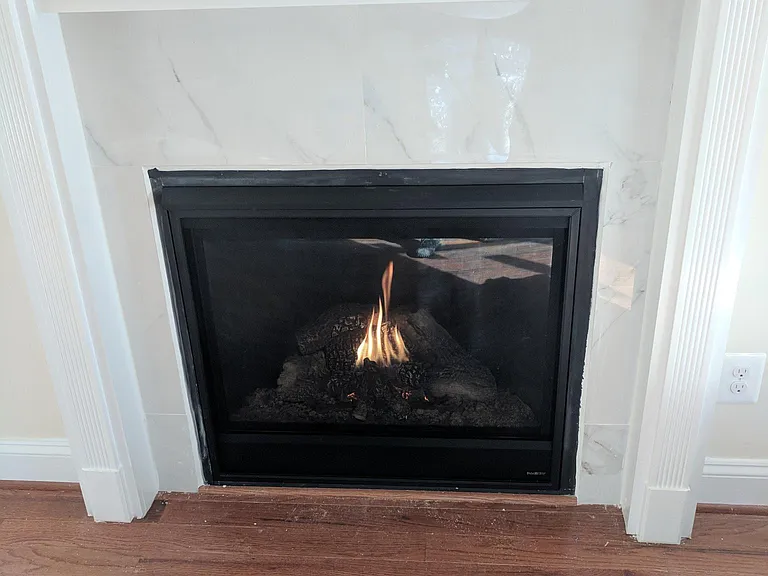 Gas fireplace in living room