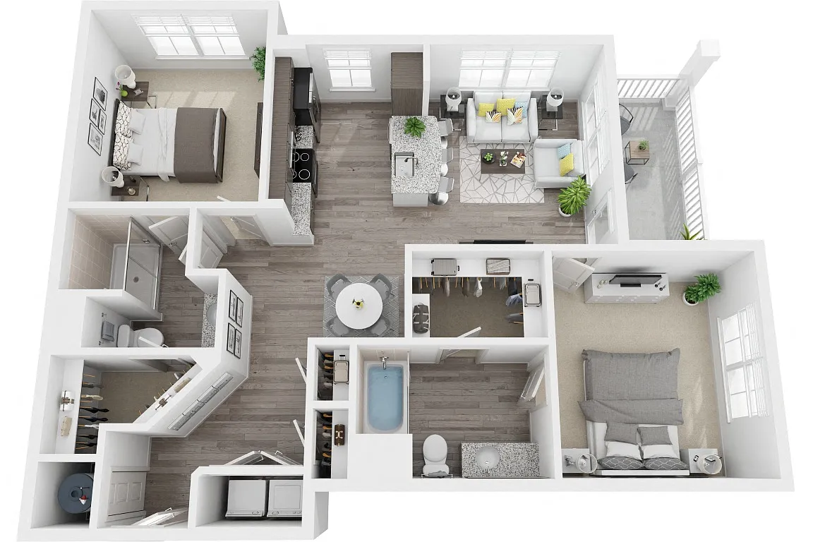 Floor plan 2 Bedroom 2 Bath