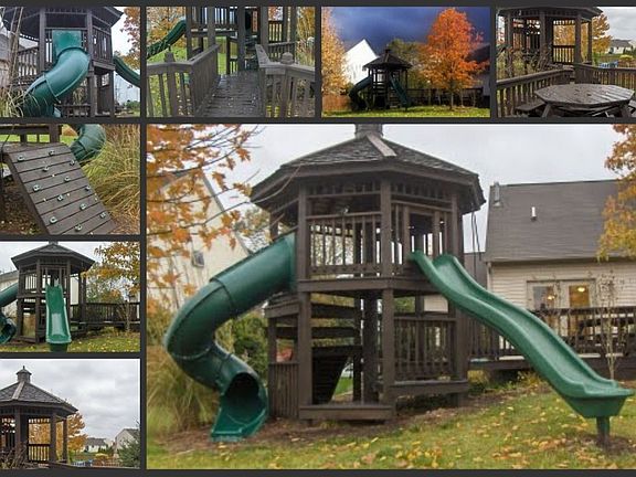 Backyard Deck and Playscape/Gazebo