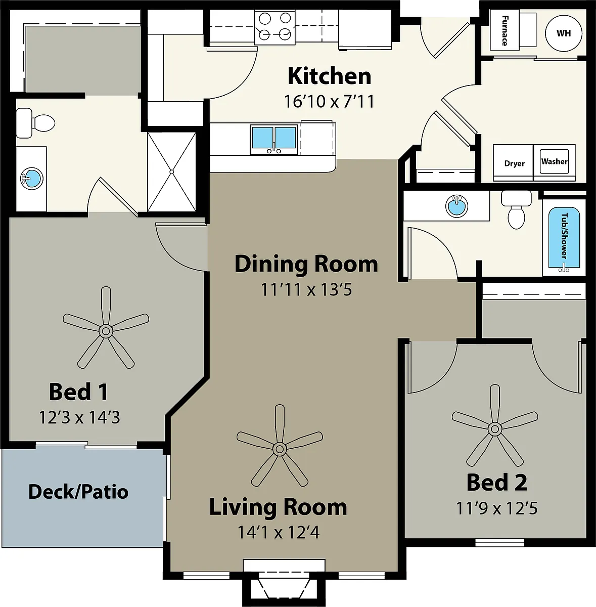 Floor plan 2E 1187 sf
