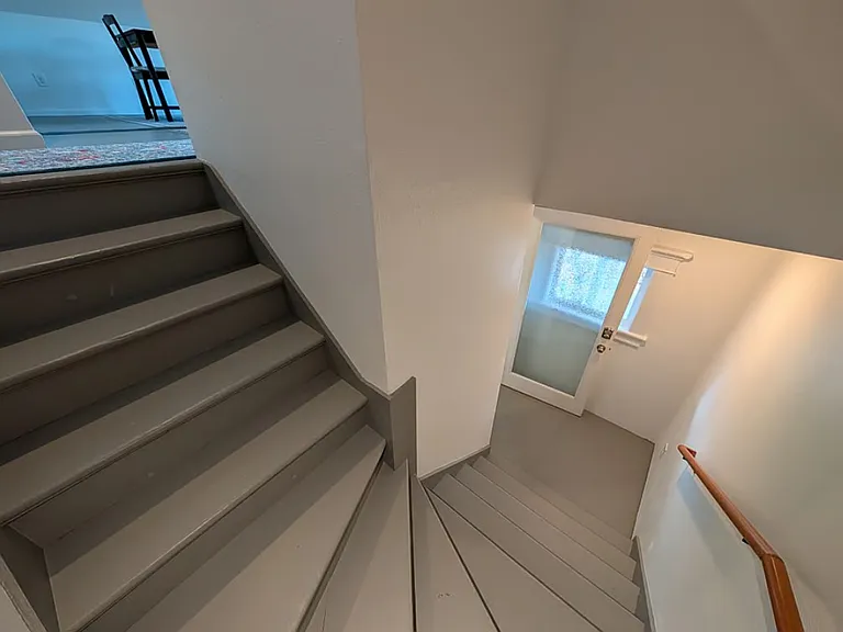 Stairs to loft with private door from 2nd floor hallway