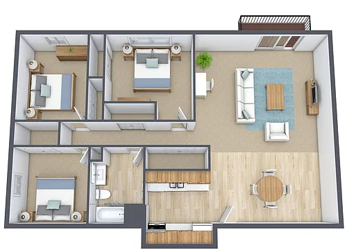Floor plan Three Bedroom 31A