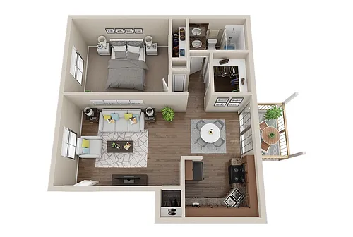 Floor plan 1BR - 1BTH