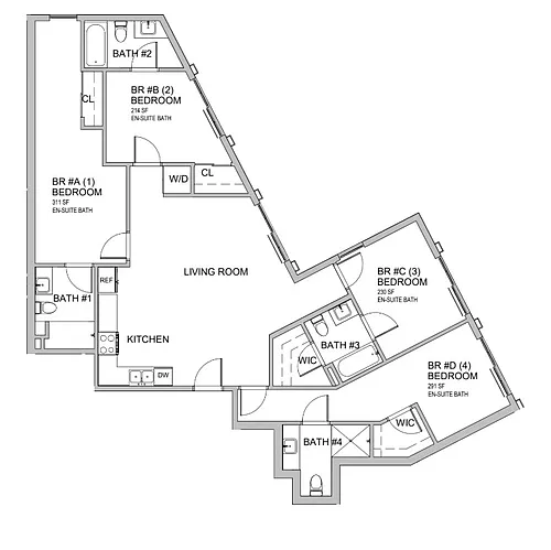 Floor plan GrandSuite 4 Bedrooms