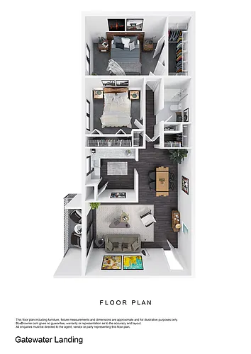 Floor plan 2BR/1BA Classic