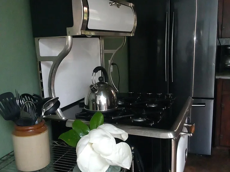 Reproduction Heartland propane stove.