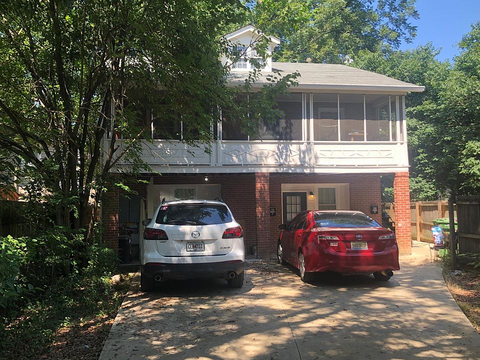 Outside view of brick duplex