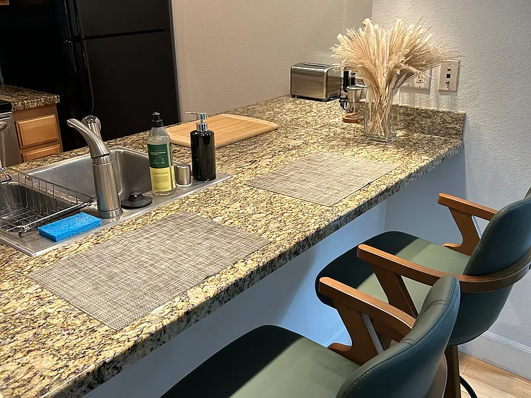 Granite countertops.