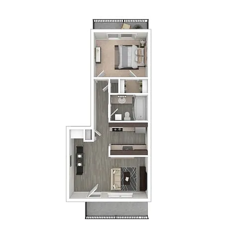Floor plan One Bedroom One Bath