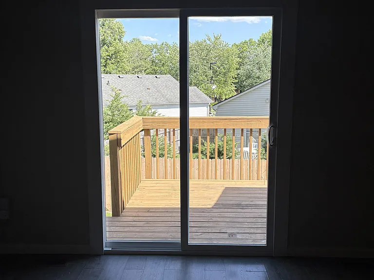 Newly installed doors to the deck