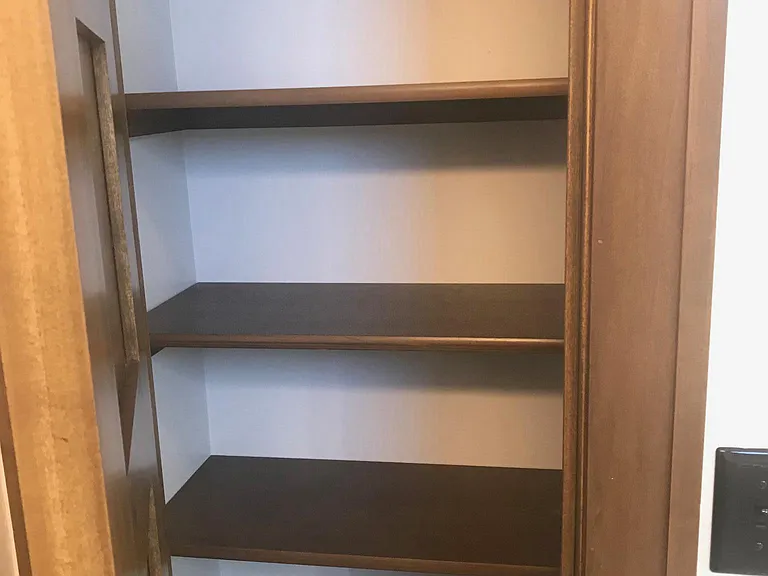 linen closet in bathroom