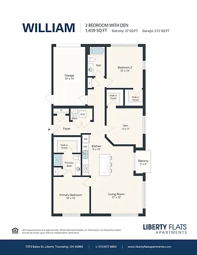 Floor plan William with Den & Garage