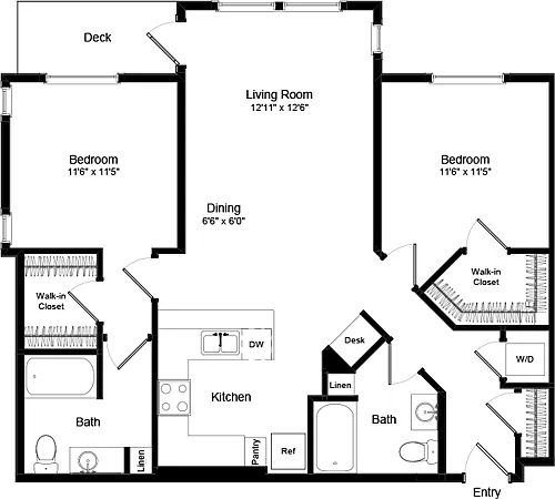 Floor plan Two Bed B-4 - Phase III