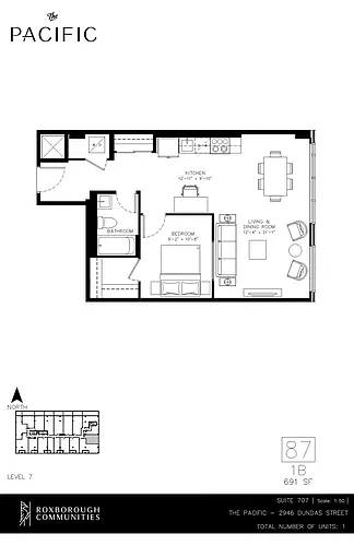 Floor plan 1 bedroom 1 bath 1 Bed 1 Bath 41