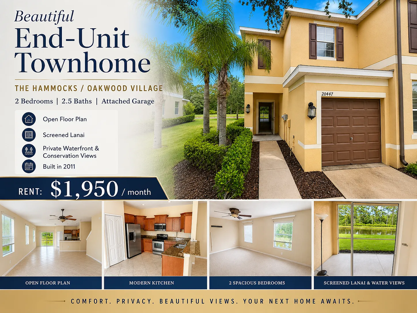 2 bed, 2.5 bath, 1600 sqft, $1,950 — Photo 1