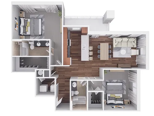 Floor plan 2x2 1275 sqft