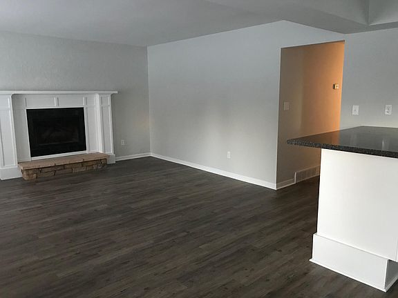 Open concept kitchen and living room.