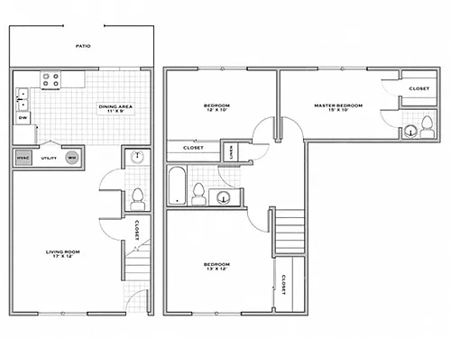 Floor plan 3 Bedroom Townhome