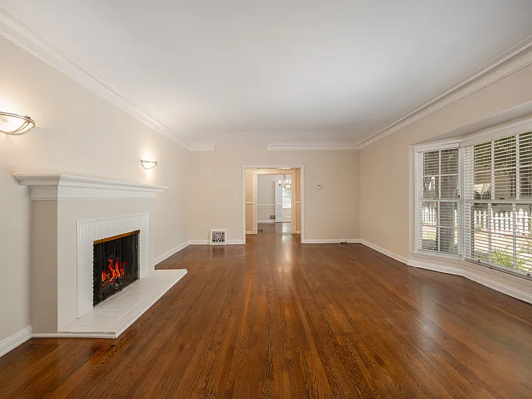 Living Room with Working Fireplace