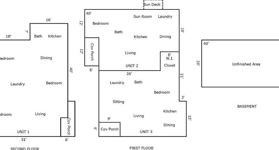 Apartment One is on the Second Floor With Over 1500 SQ. FT. With Covered Porch with view of downtown Bristol