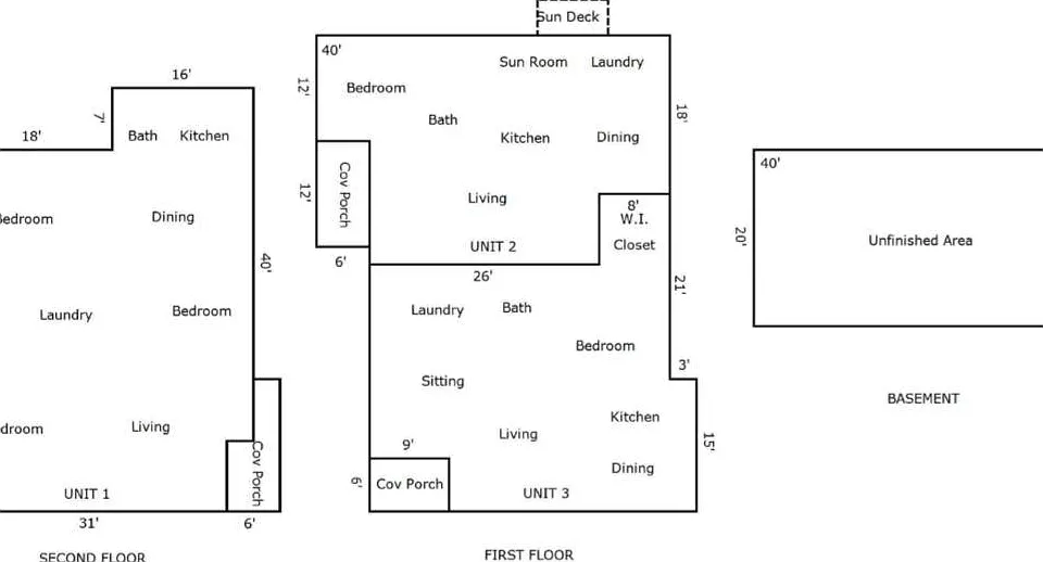Apartment One is on the Second Floor With Over 1500 SQ. FT. With Covered Porch with view of downtown Bristol