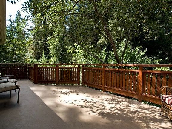 This spacious deck is off the living room and one of the bedrooms