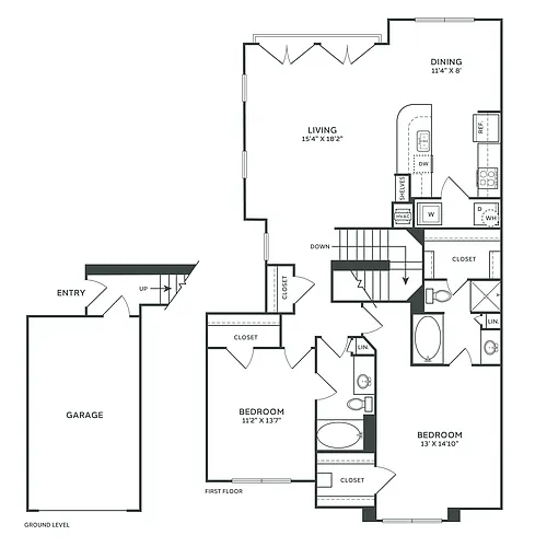 Floor plan B4 Townhome Renovated