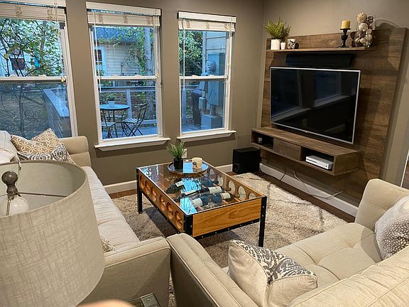 Living room with view to back deck