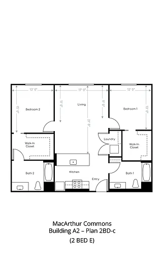 Floor plan 2 Bedroom E