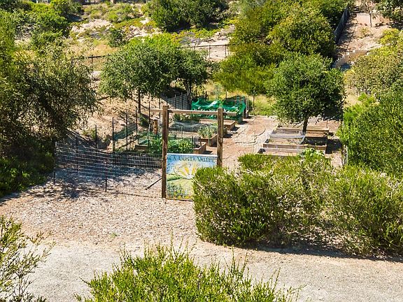 VIEW FROM BACK OF HOUSE; COMMUNITY GARDEN; OPEN SPACE