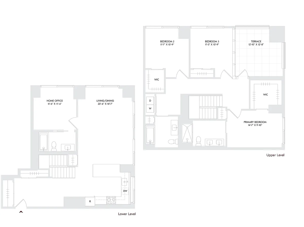 Floor plan 3 Bed 3 Bath PH D