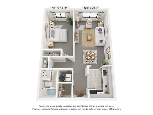 Floor plan 1 Bedroom