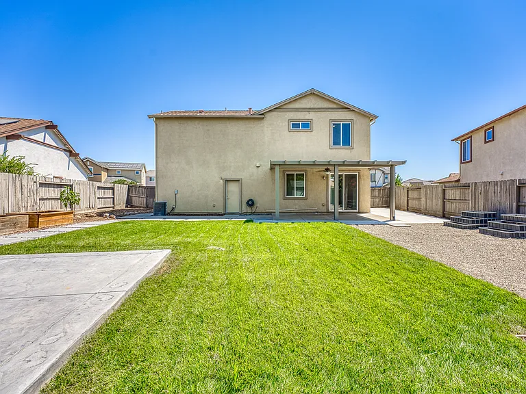 One of the larger backyards in the area. Great for entertaining. BBQ's, room for a fire pit.