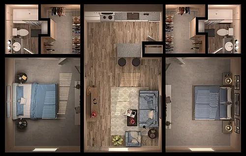 Floor plan 2 bed/2 bath