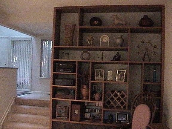 built-in bookcase in living room