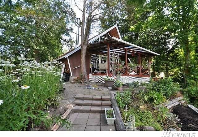 This is actually the back of the Cabin facing the Cove.