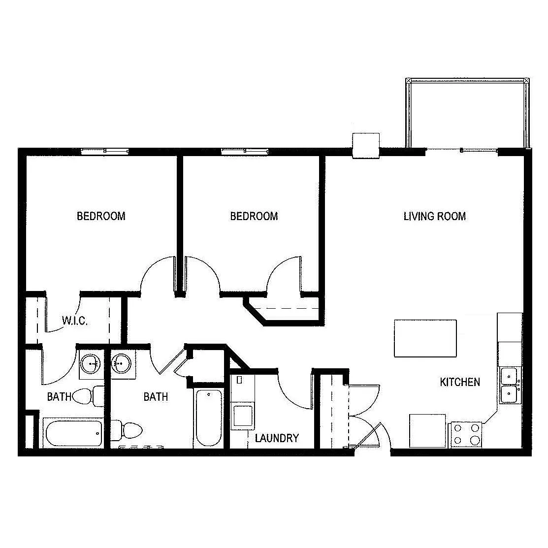 Floor plan 2 Bed 2 Bath