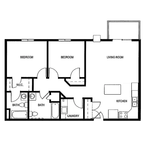 Floor plan 2 Bed 2 Bath
